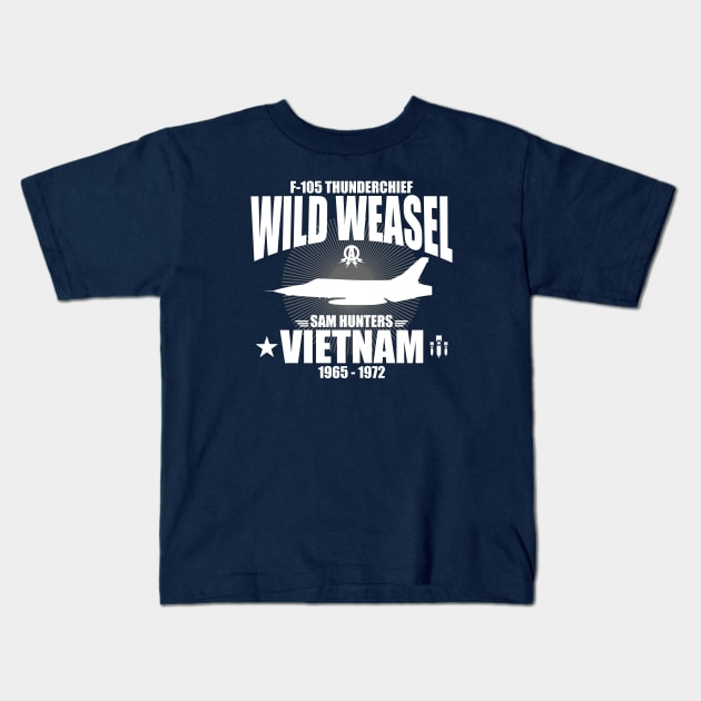 F-105 Thunderchief Wild Weasel Kids T-Shirt by TCP